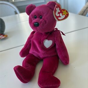Ty Pink Teddy Bear Plush Toy- Valentina 1998